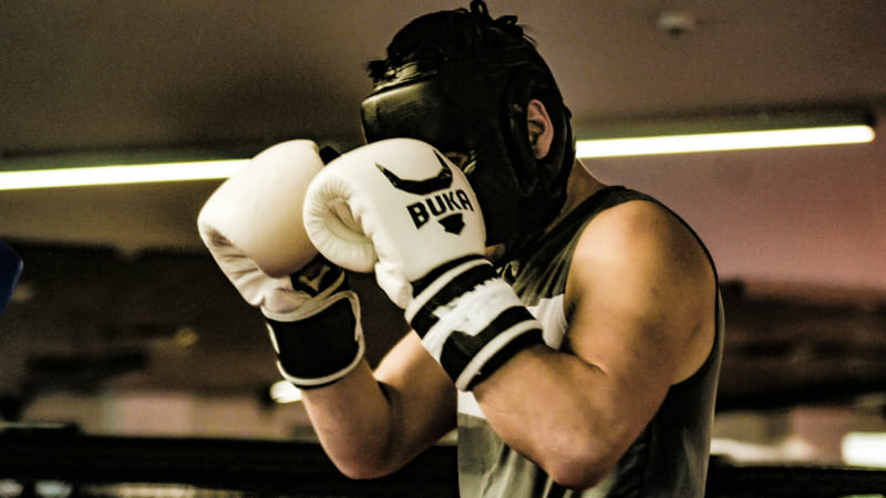 Boxing gloves and punching bag