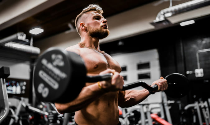 Barbell and plates close up