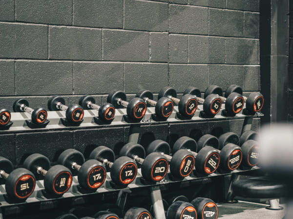 Weightlifting area and squat racks